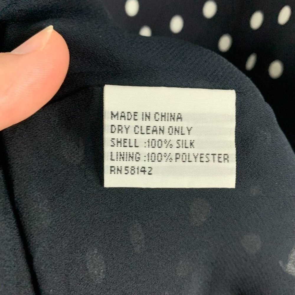 Talbots Polka Dot Sleeveless 100% Silk Midi Dress 10 Petites - Picture 7 of 12